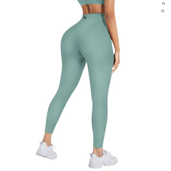 Teal Classic Waist Training Leggings - Picture 5 of 5